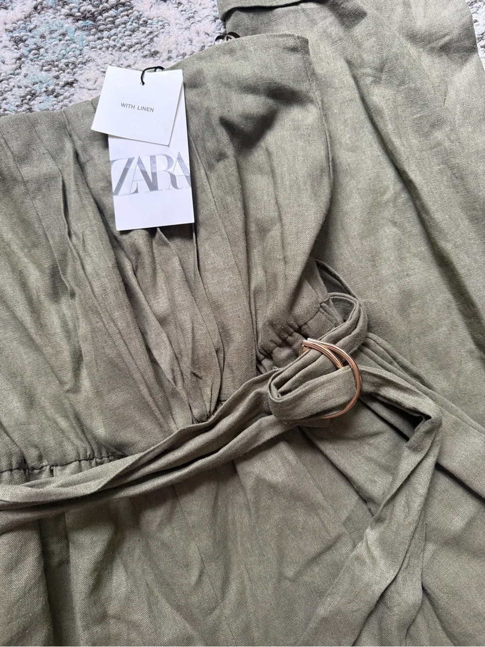 NWT Zara Linen Blend Strapless Jumpsuit